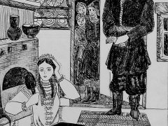 Вера Марченкова, 13 лет.  Вечера на хуторе близ Диканьки. Н. В. Гоголь. Илл. ДХШ 1, г. Нижний Новгород, пр. Андреева В. И. 1988