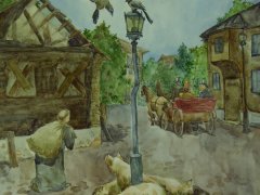 Екатерин Тригуб, 13 лет. Как поссорились...Н. В. Гоголь. Илл. ДХШ 1, г. Нижний Новгород, пр. Колесников В. Г. 1993