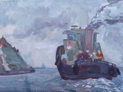 Илья Максимов, 14 лет. Буксир-трудяга. ДХШ 1, г. Нижний Новгород, пр. Колесников В. Г. 2003