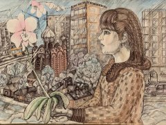 Анастасия Савкина, 15 лет. Мой город. ДХШ, г. Кемерово 2023