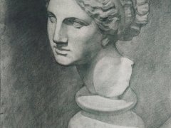 Кучинская Мельникова Наталья. 17 лет. Год создания 1993. Венера, бумага карандаш. Студия Ольги Бор Москва