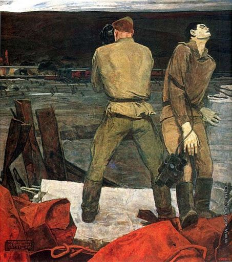 Анатолий Никич. Военные корреспонденты. 1965. Холст, масло. 209 х 198. Государственная Третьяеоская галерея