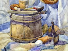 Александра Кузько, 16 лет, Учебный натюрморт, 1980 г., преп. Березенко Римма Евгеньевна, Детская художественная школа г. Выборга, г. Выборг