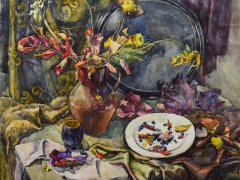Аня Мозголова, 15 лет, учебный натюрморт по живописи, 1993г., педагог Людмила В. Старкова, Д.Х.Ш., город Выборг.